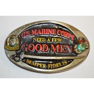 Vintage 1987 USMC United States Marines Corps A Few Good Men Belt Buckle Rare